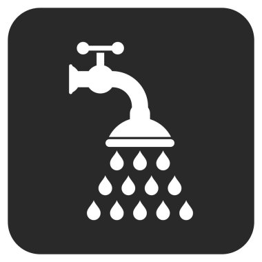 Duş musluk düz kare vektör simgesi