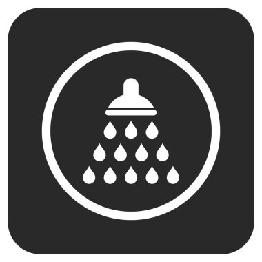 Duş düz kare vektör simgesi