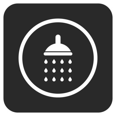 Duş düz kare vektör simgesi