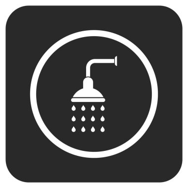 Duş düz kare vektör simgesi