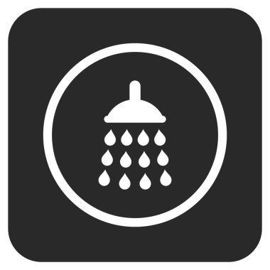 Duş düz kare vektör simgesi