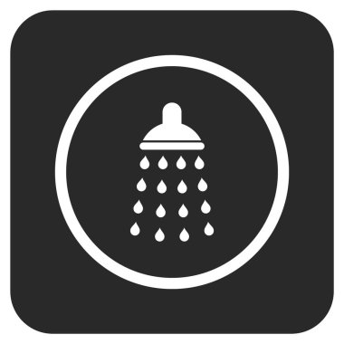 Duş düz kare vektör simgesi