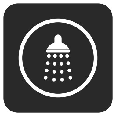 Duş düz kare vektör simgesi