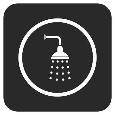 Duş düz kare vektör simgesi