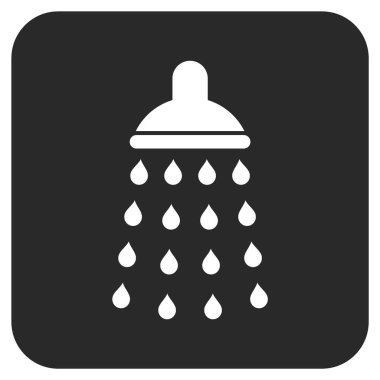 Duş düz kare vektör simgesi