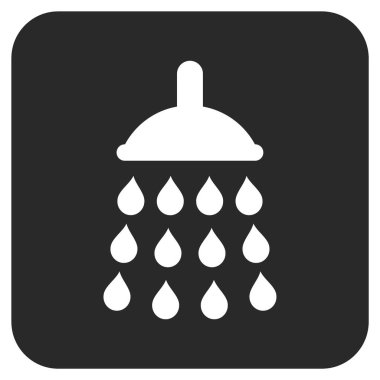 Duş düz kare vektör simgesi