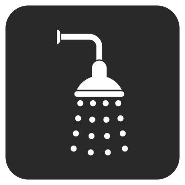 Duş düz kare vektör simgesi