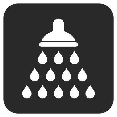 Duş düz kare vektör simgesi