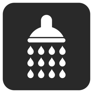 Duş düz kare vektör simgesi