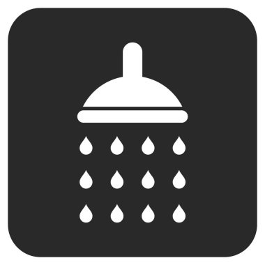 Duş düz kare vektör simgesi