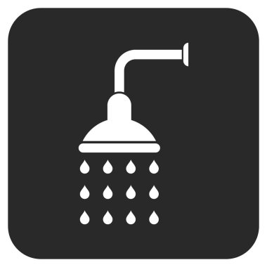 Duş düz kare vektör simgesi