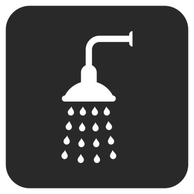 Duş düz kare vektör simgesi