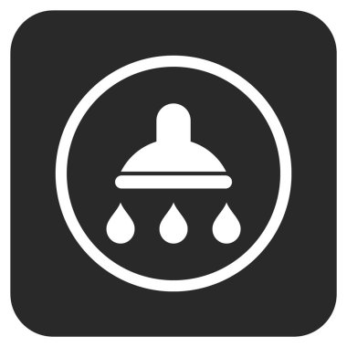 Duş düz kare vektör simgesi