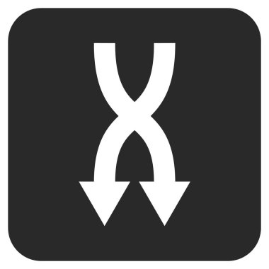 Düz kare vektör simgesi aşağı okları shuffle