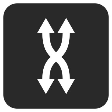 Shuffle okları dikey düz kare vektör simgesi