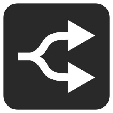 Split oklar sağ düz vektör simgesi kare