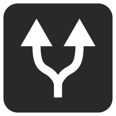 Düz kare vektör simge yukarı okları bölme