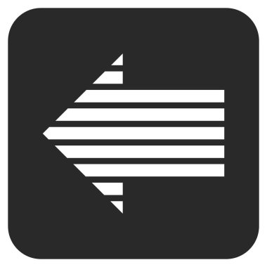 Düz sol şerit ok vektör simgesi kare