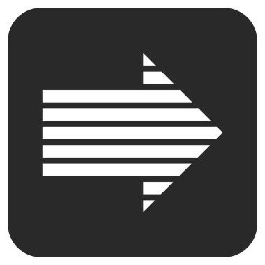 Şerit ok sağ düz vektör simgesi kare