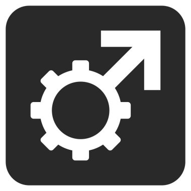 Teknolojik Potence düz kare vektör simgesi