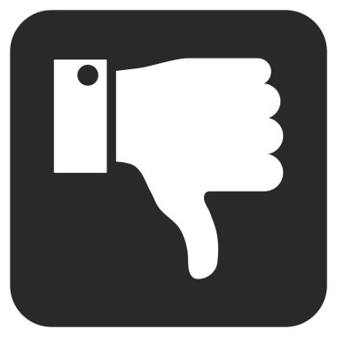 Başparmak aşağı düz vektör simgesi kare