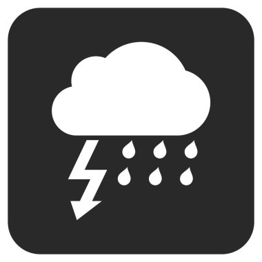 Fırtına düz kare vektör simgesi