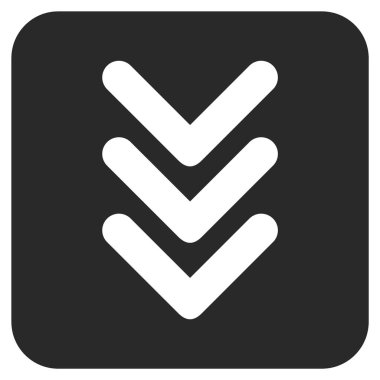 Vektör simge düz aşağı çift ok ucu kare