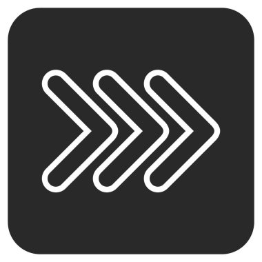 Üçlü işaretçi tam düz vektör simgesi kare