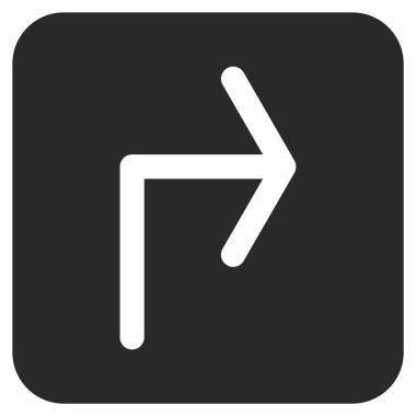 Vektör simge düz kare sağa dönün