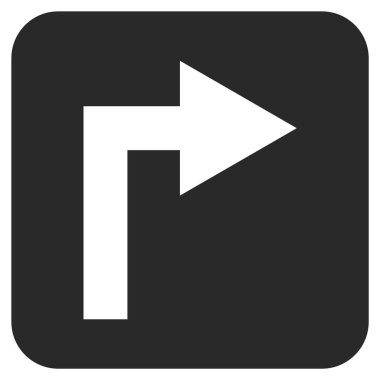 Vektör simge düz kare sağa dönün