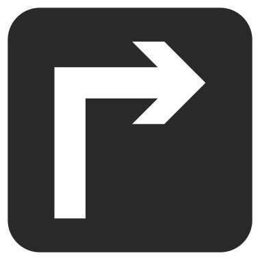 Vektör simge düz kare sağa dönün