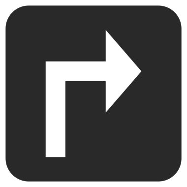 Vektör simge düz kare sağa dönün