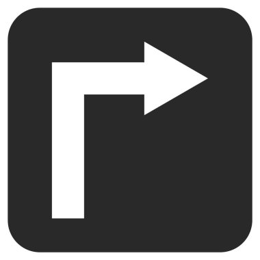 Vektör simge düz kare sağa dönün