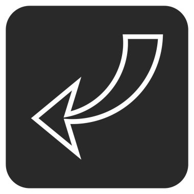 Düz kare vektör simgesi geri al