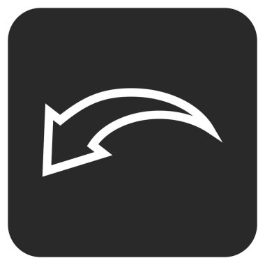 Düz kare vektör simgesi geri al