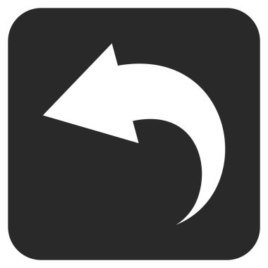 Düz kare vektör simgesi geri al