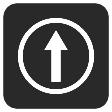 Yukarı yönlü ok düz kare vektör simgesi