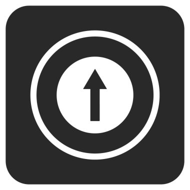 Yukarı yönlü ok düz kare vektör simgesi