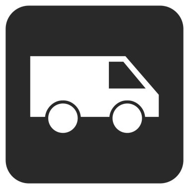 Van düz kare vektör simgesi