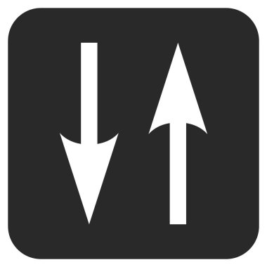 Dikey Exchange oklar düz kare vektör simgesi