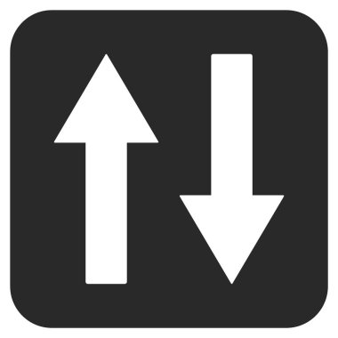 Dikey Çevir oklar düz kare vektör simgesi