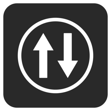 Dikey Çevir oklar düz kare vektör simgesi