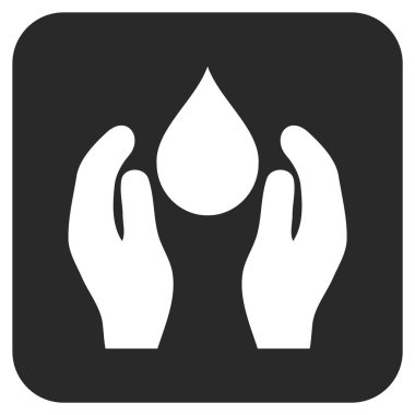 Su bakımı düz kare vektör simgesi