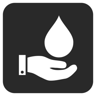 Vektör simge su hizmet düz kare