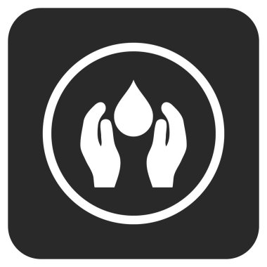 Su bakımı düz kare vektör simgesi