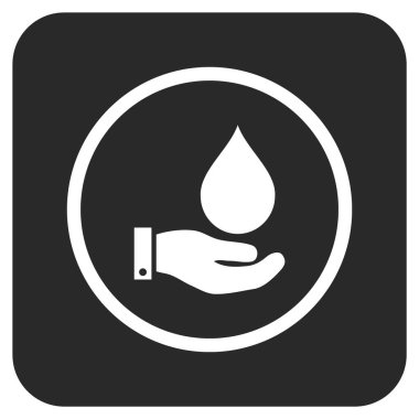 Vektör simge su hizmet düz kare