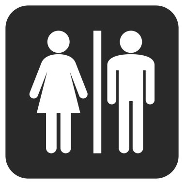 WC kişi düz kare vektör simgesi