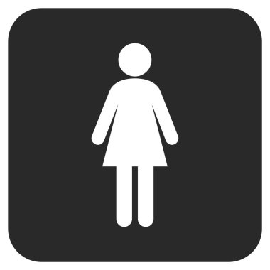 Kadın düz kare vektör simgesi