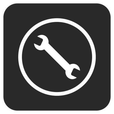 İngiliz anahtarı düz kare vektör simgesi