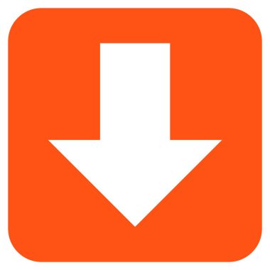 Düz aşağı ok vektör simgesi kare